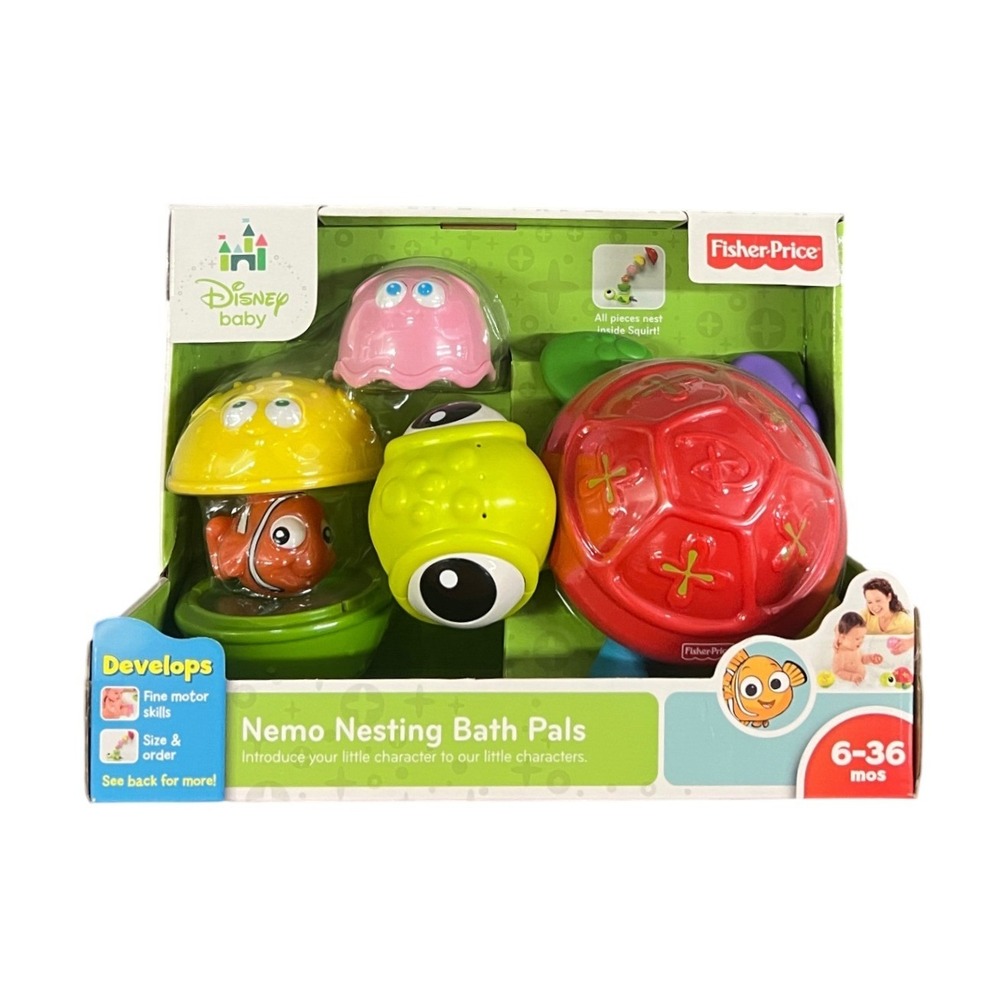 Baby Nemo Nesting Bath Pals X6178 Finding Nemo Toy Set Fisher-Price Disney New